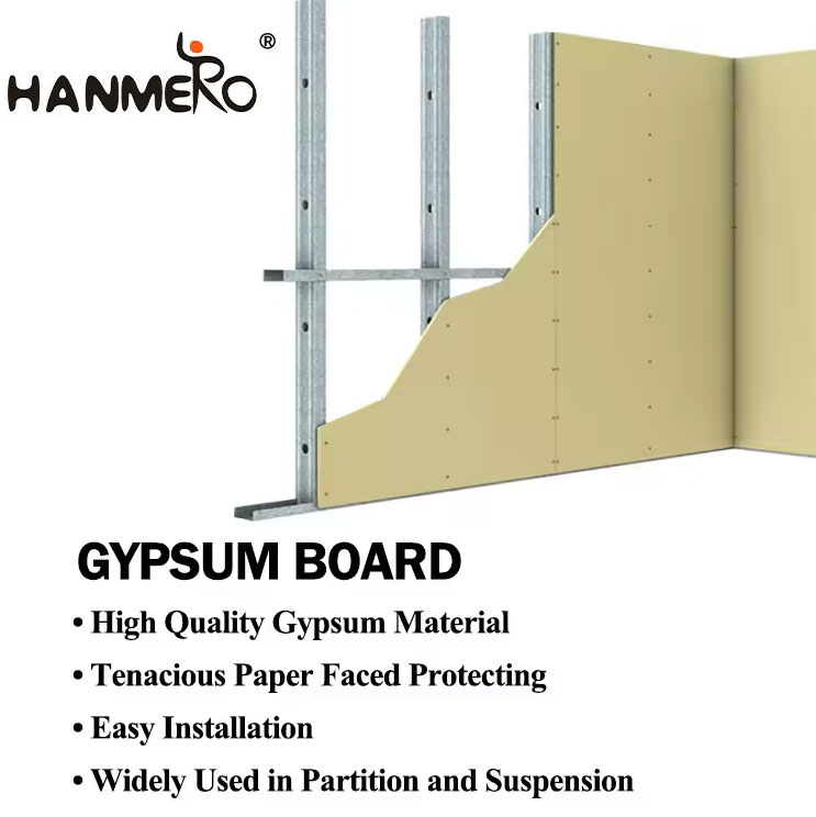 High Quality Favorable Price Raw Material 9Mm Moisture Resistant Gypsum Board