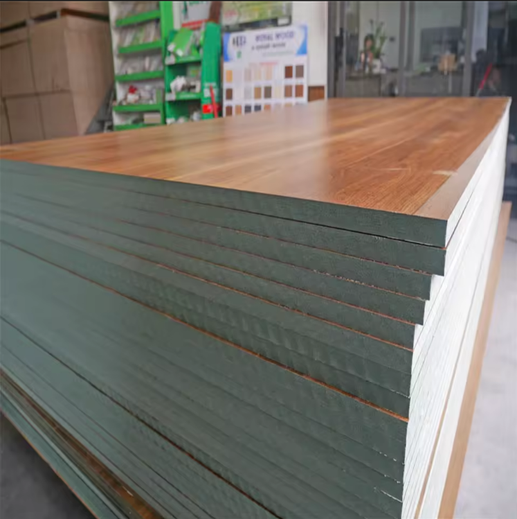 Woodgrain Melamine Color Waterproof Moisture Resistant HMR MDF Board for Cabinet Making