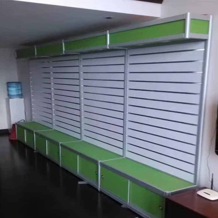 16mm 18mm Melamine Slatwall MDF Slotted Panel 1220*1220mm/1220*2440mm Grooved Aluminum Display Board